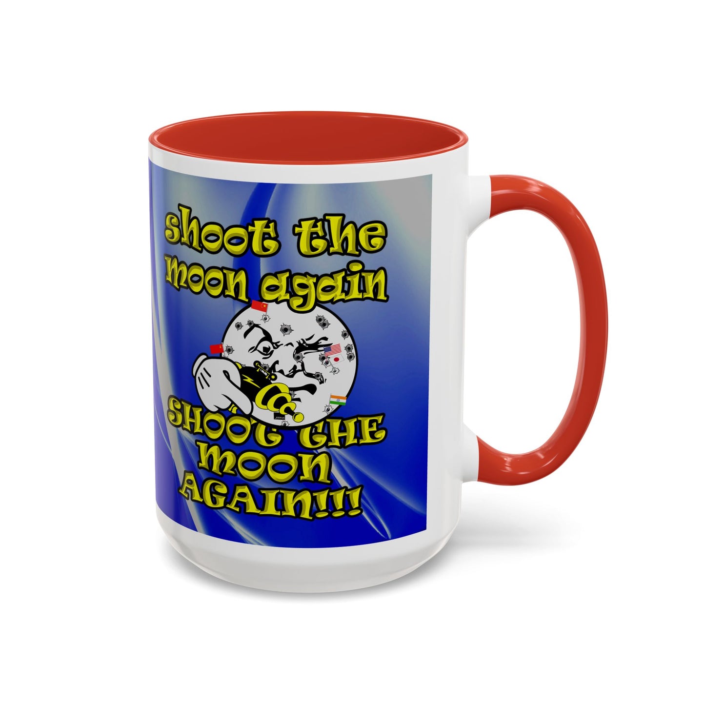 shoot the moon again - Accent Mug (blue-white wave)