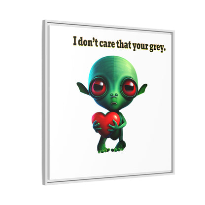 I don't care that your grey - framed canvas art (white)
