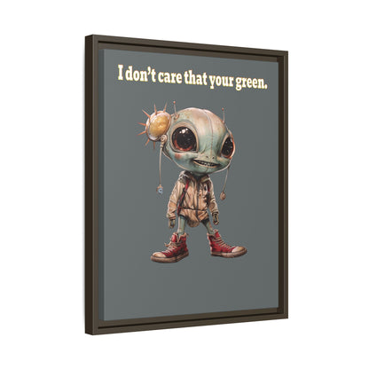 I don't care that your green - framed canvas art (dark grey)