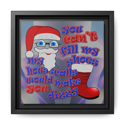 santa's shoes - framed canvas art (grey-pink wave)