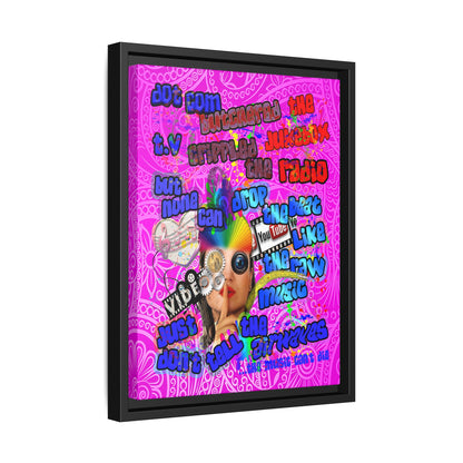 drop the beat - framed canvas art (pink swirl)