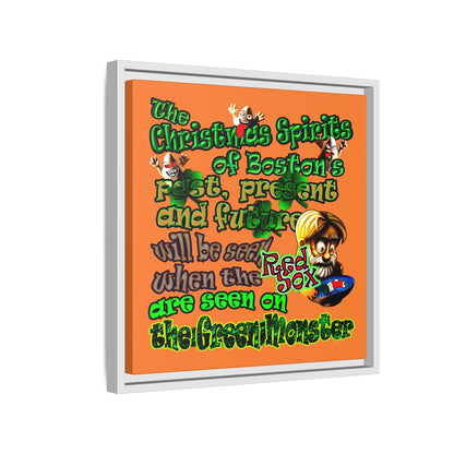 christmas spirits of boston - framed canvas art (crusta)