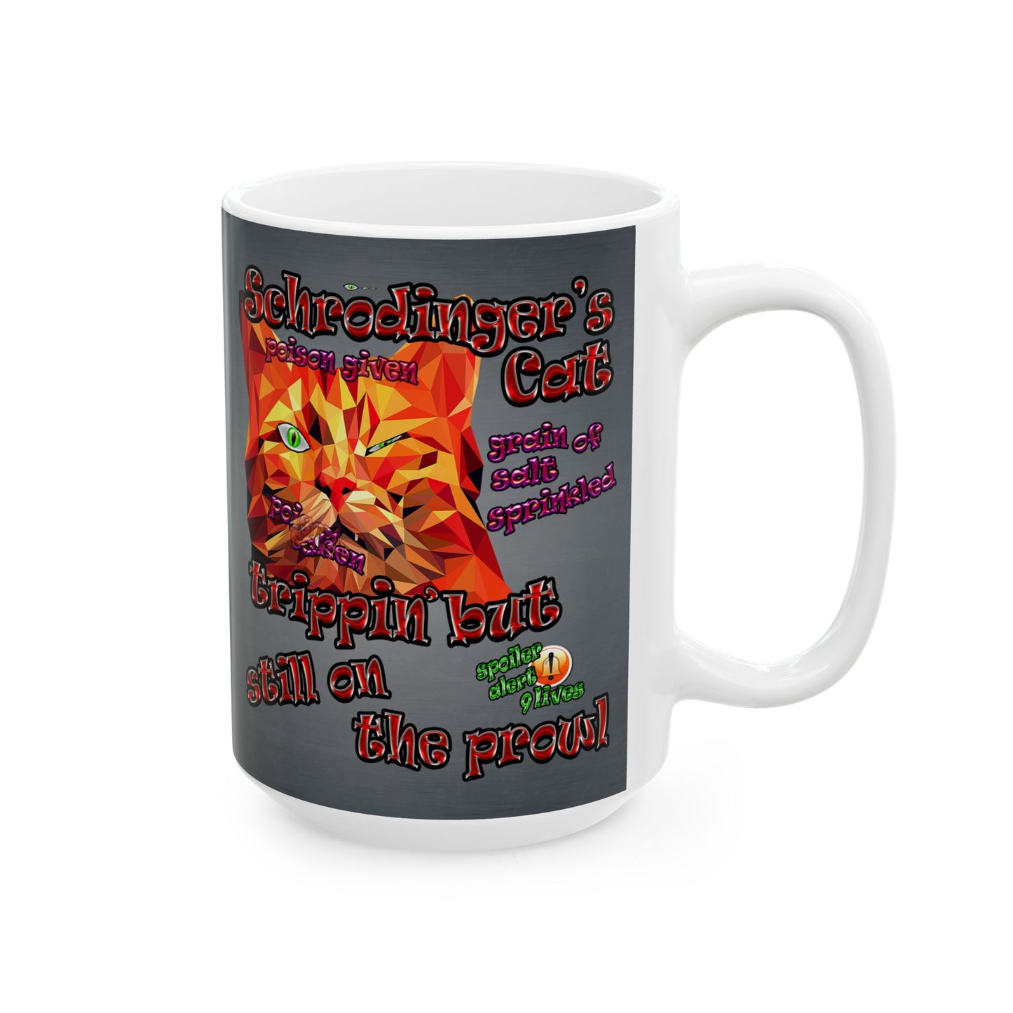 schrodinger's cat - White Mug (grey-light grey)