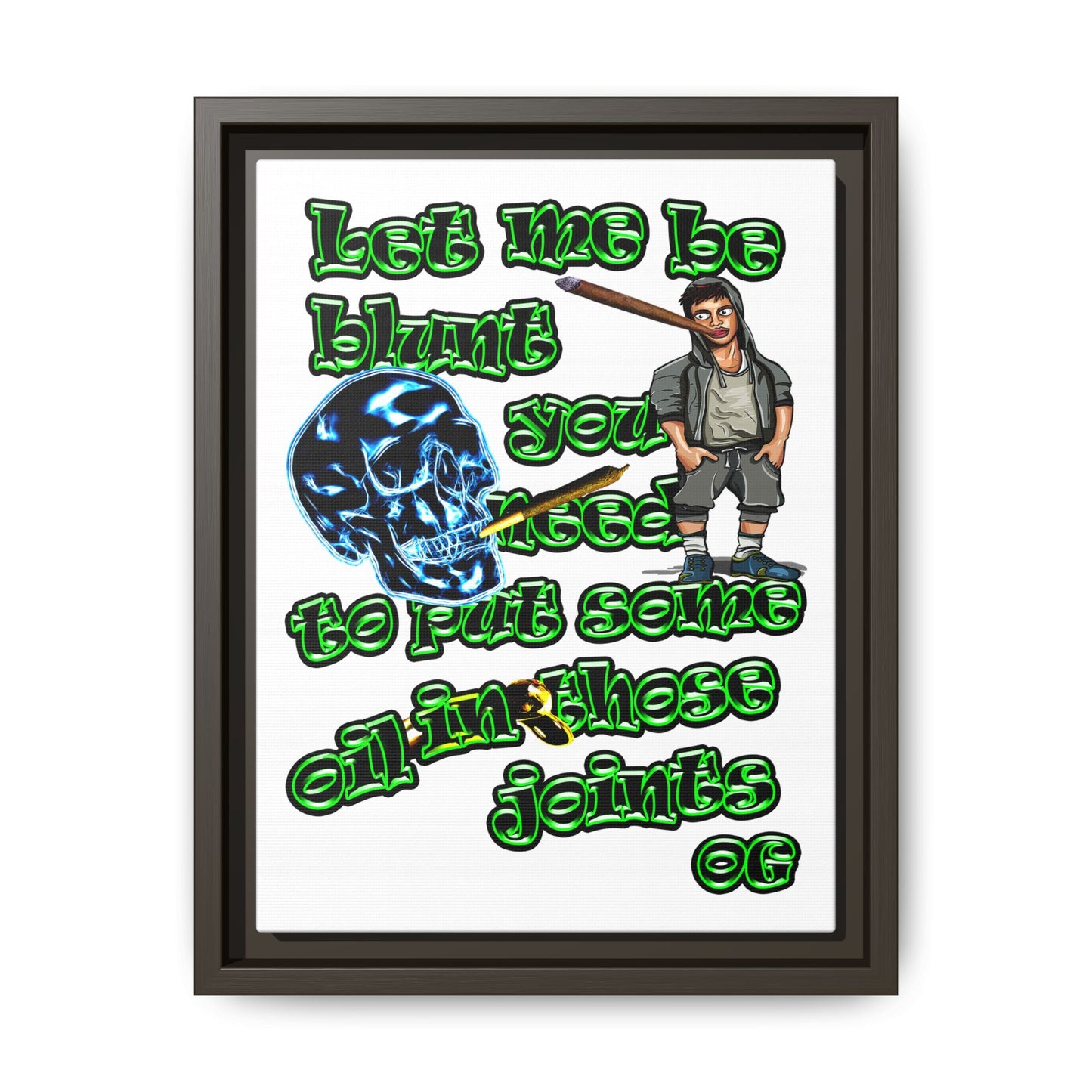 og - framed canvas art (white)