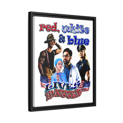 rw&b lives matter - framed canvas art (white)