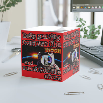 defy conquer reach - note cube (red)