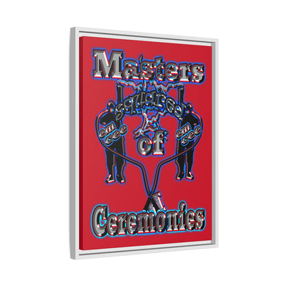 em cee squared - framed canvas art (dark red)