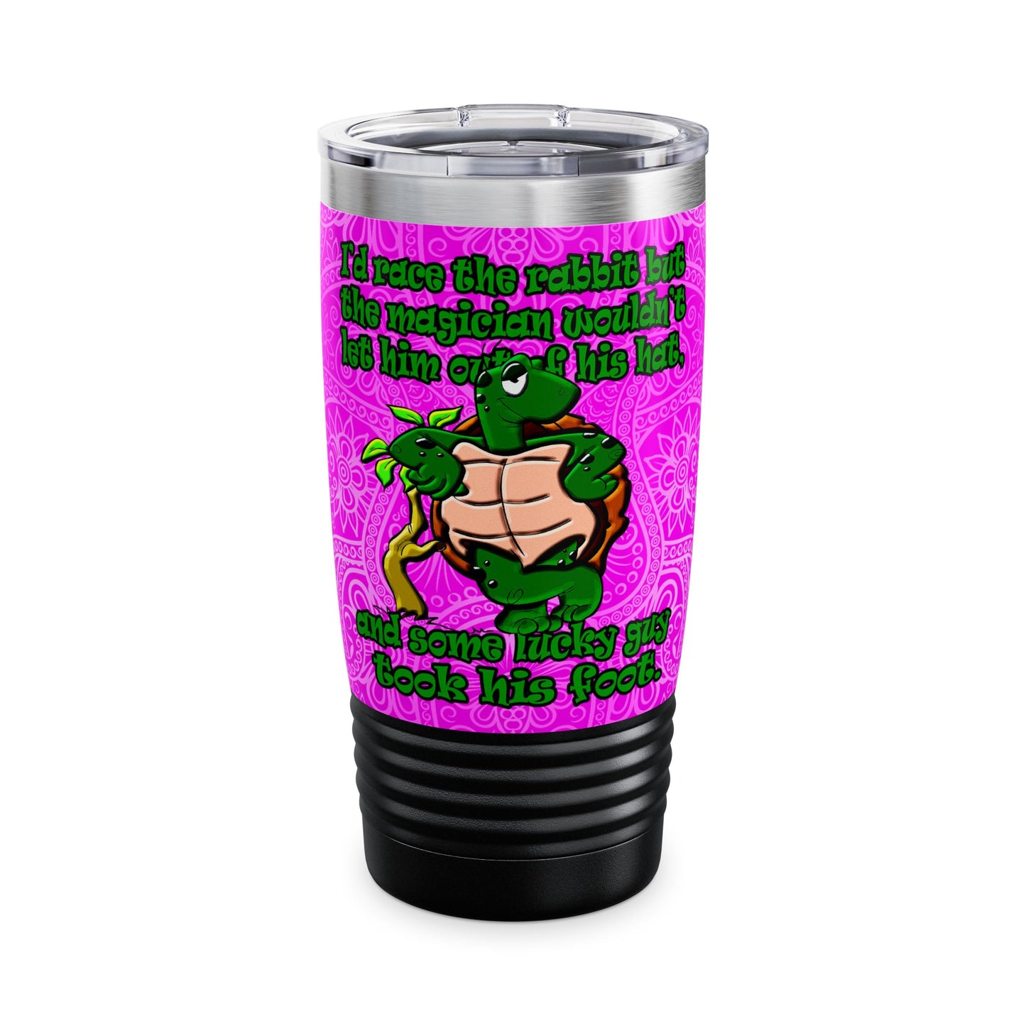 turtle race - Ringneck Tumbler, 20oz (pink swirl)