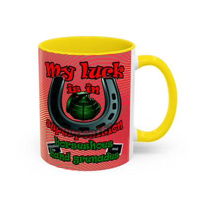 my luck - Accent Mug (yellow-orange wave)