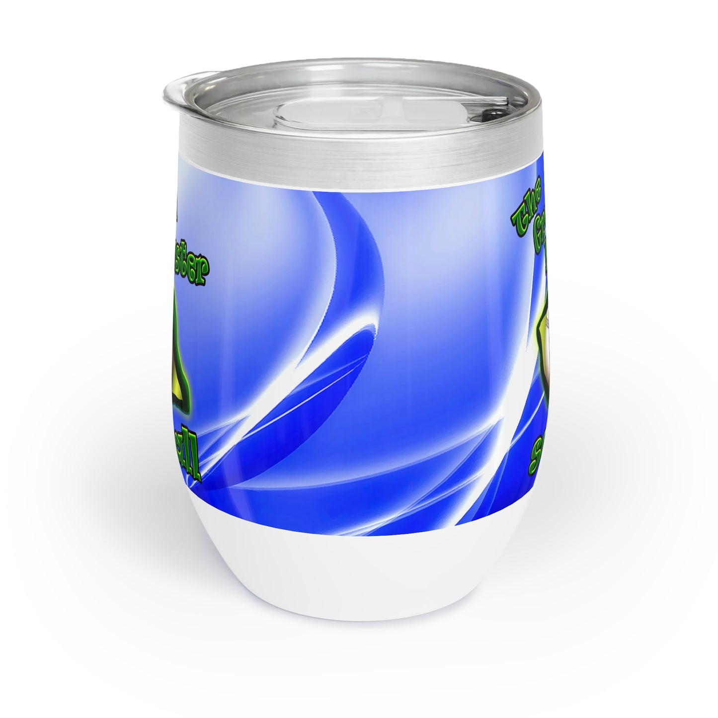 green monster - Chill Wine Tumbler (blue-white wave)