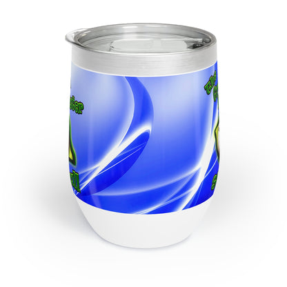 green monster - Chill Wine Tumbler (blue-white wave)