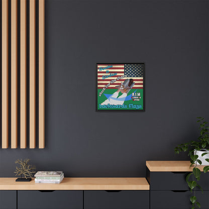 shoot for the stars - framed canvas art (dark green)