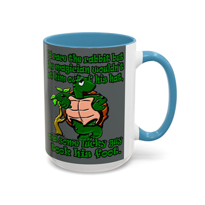 turtle race - Accent Mug (dark grey)