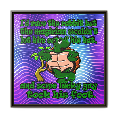 turtle race - framed canvas art (purple wave)