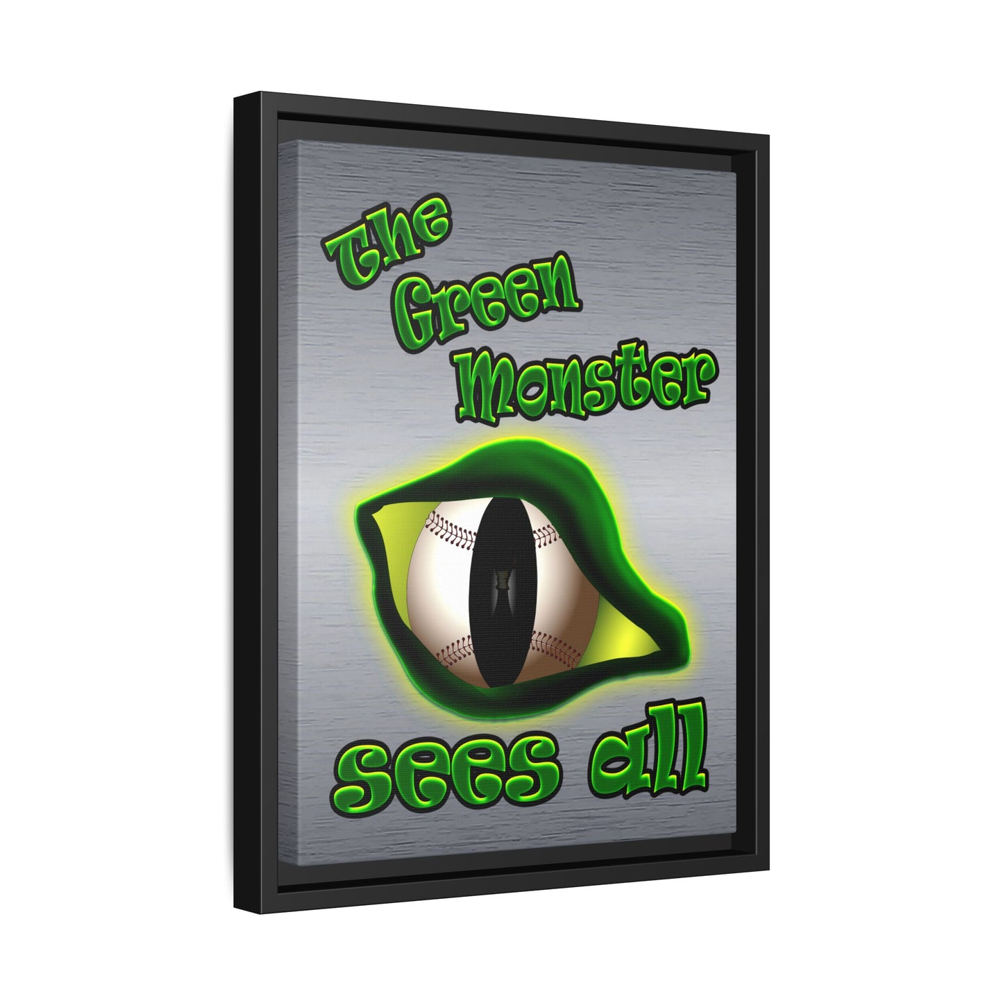 green monster - framed canvas art (brushed nickel)