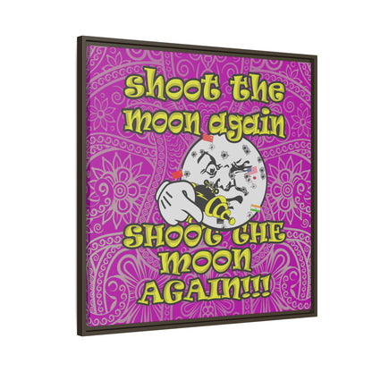 shoot the moon again - framed canvas art (pink swirl)