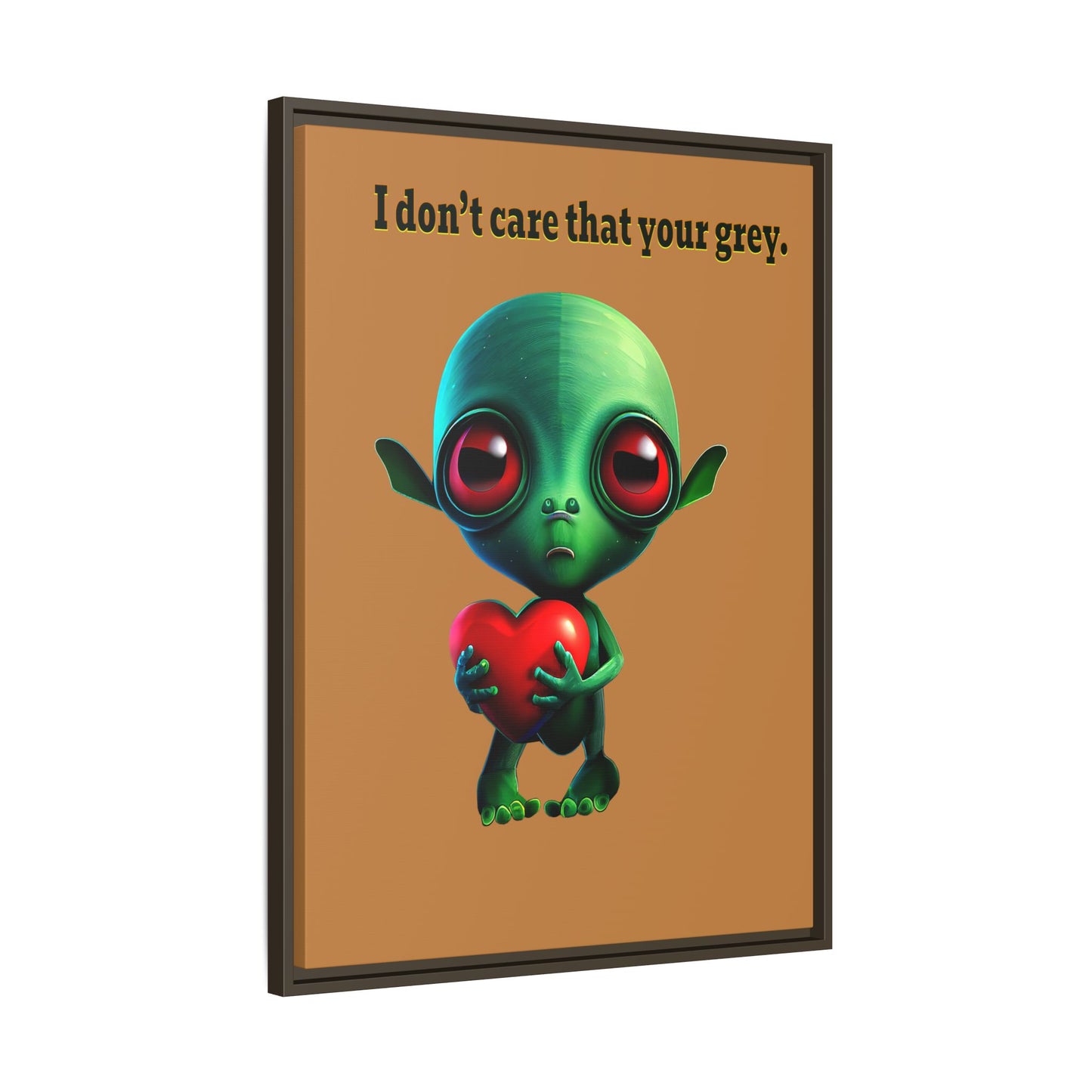 I don't care that your grey - framed canvas art (light brown)