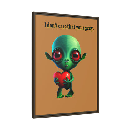 I don't care that your grey - framed canvas art (light brown)