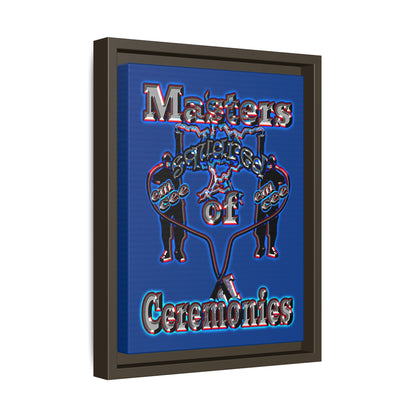 em cee squared - framed canvas art (dark blue)