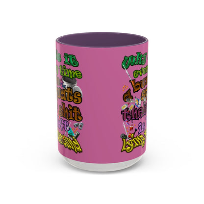 the bum's shit - Accent Mug (light pink)