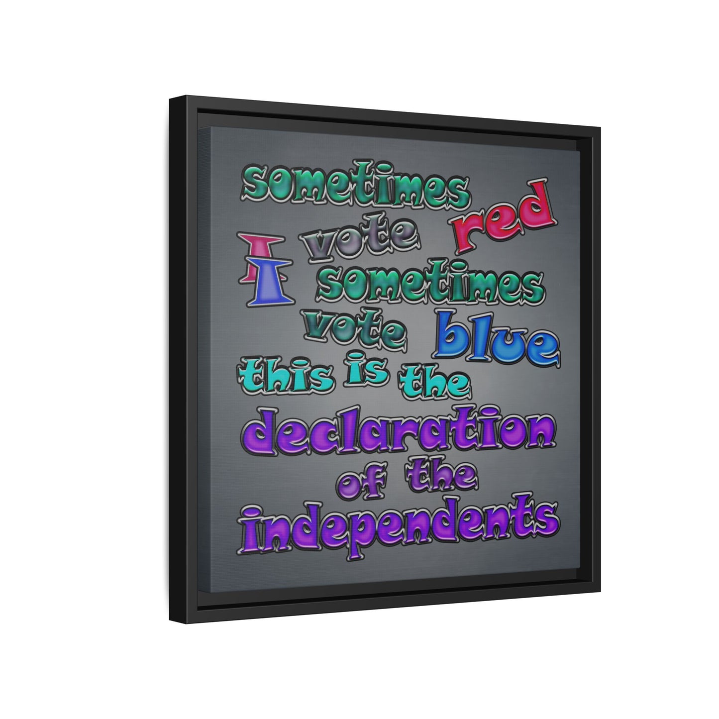 declaration of the independents - framed canvas art (grey-light grey)