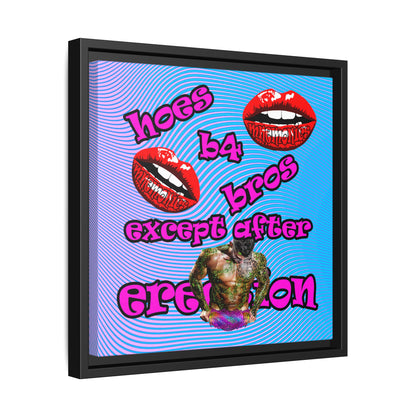 hoes b4 bros - framed canvas art (light blue-purple wave)
