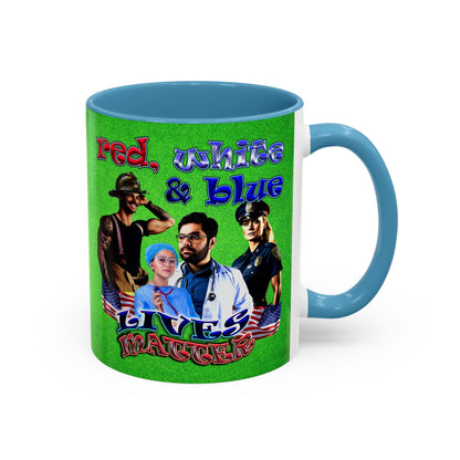 rw&b lives matter - Accent Mug (green turf)