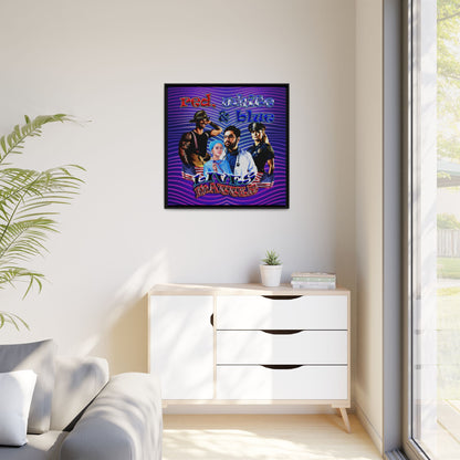 rw&b lives matter - framed canvas art (purple wave)