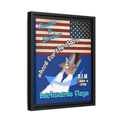 shoot for the stars - framed canvas art (dark blue)