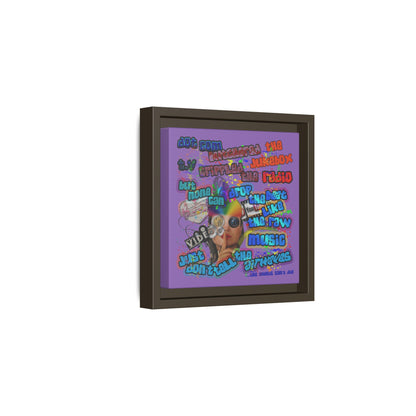 drop the beat - framed canvas art (light purple)