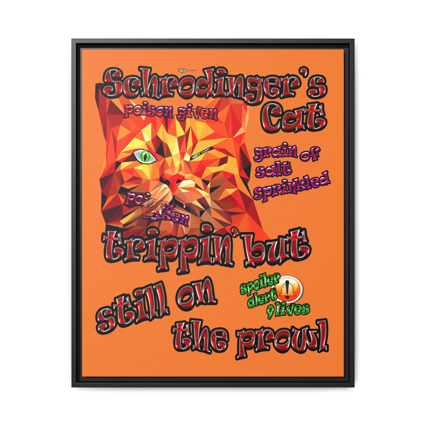 schrodinger's cat - framed canvas art (crusta)
