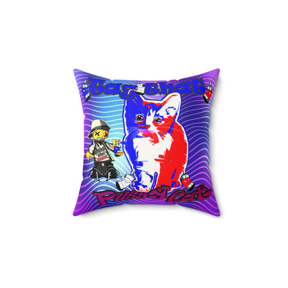 tag that - Faux Suede Square Pillow - (purple wave)