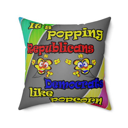 popping like popcorn - Spun Polyester Square Pillow - (rainbow split)
