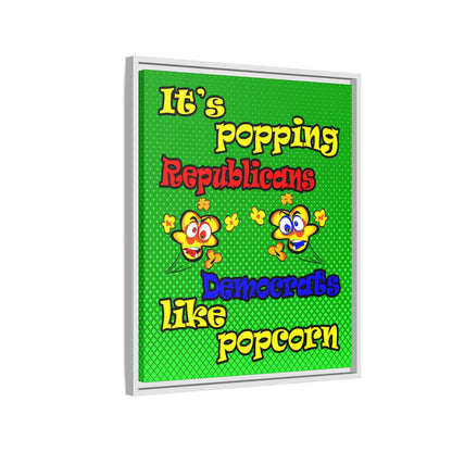 popping like popcorn - framed canvas art (logo green)