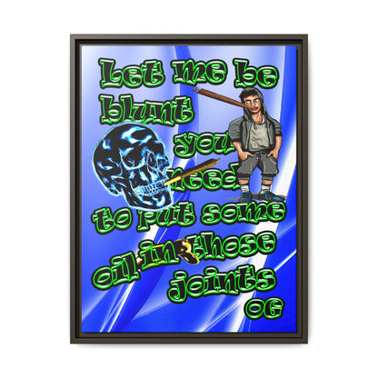 og - framed canvas art (blue-white wave)