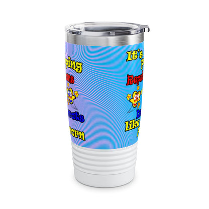 popping like popcorn - Ringneck Tumbler, 20oz (light blue-purple wave)