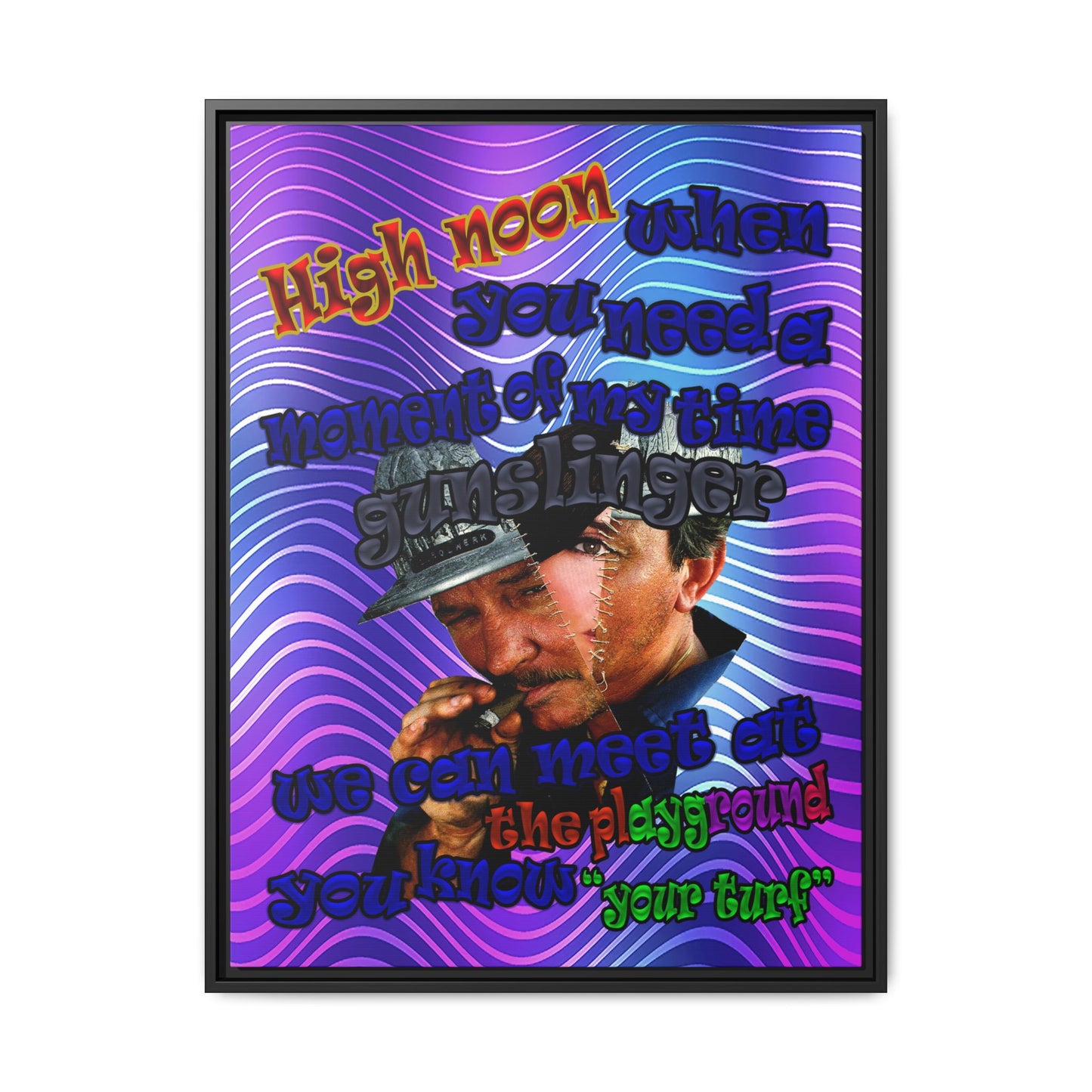 high noon - framed canvas art (purple wave)