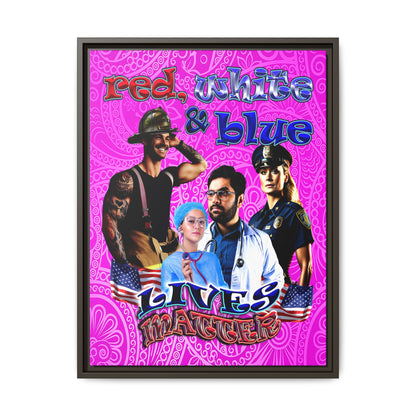 rw&b lives matter - framed canvas art (pink swirl)