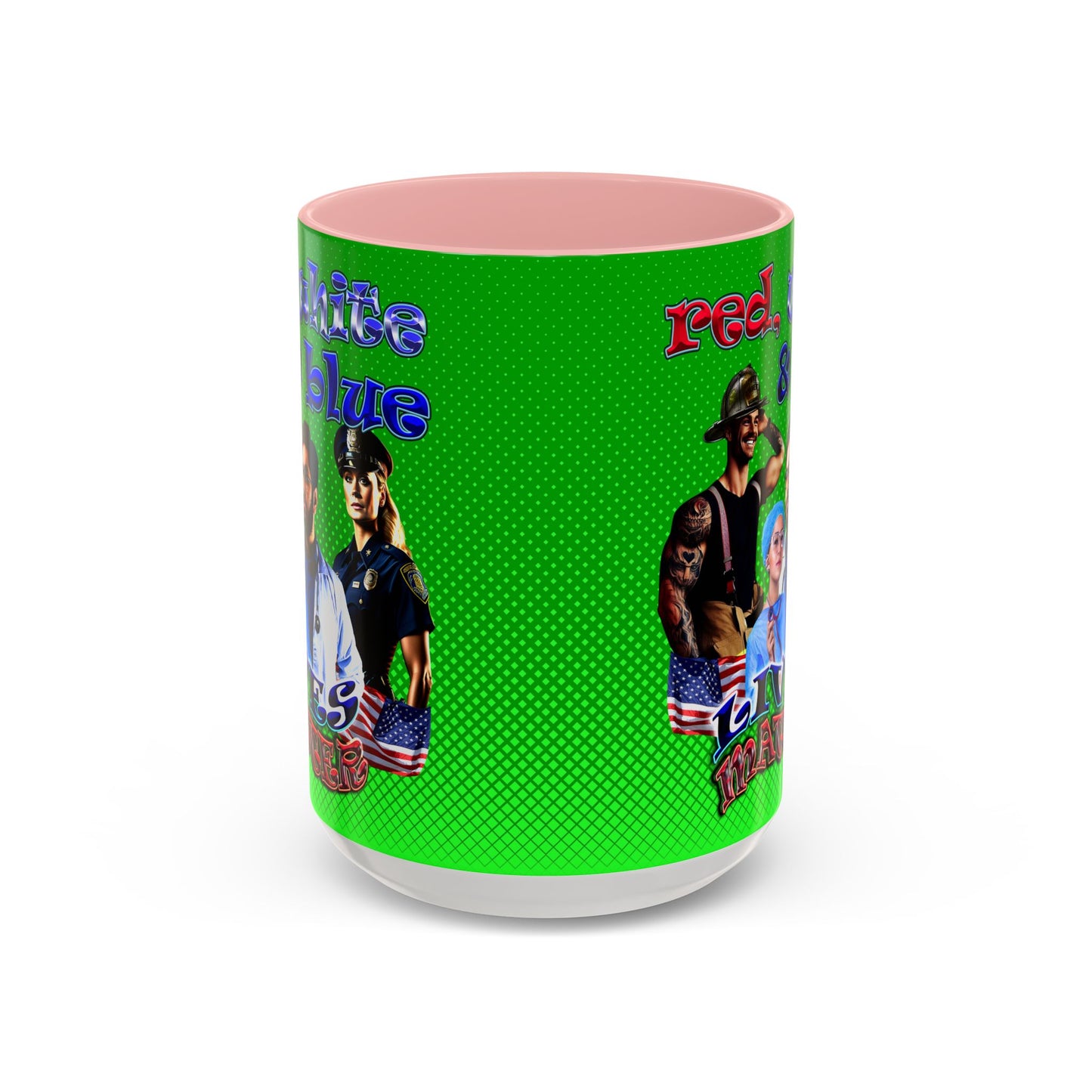 rw&b lives matter - Accent Mug (logo green)