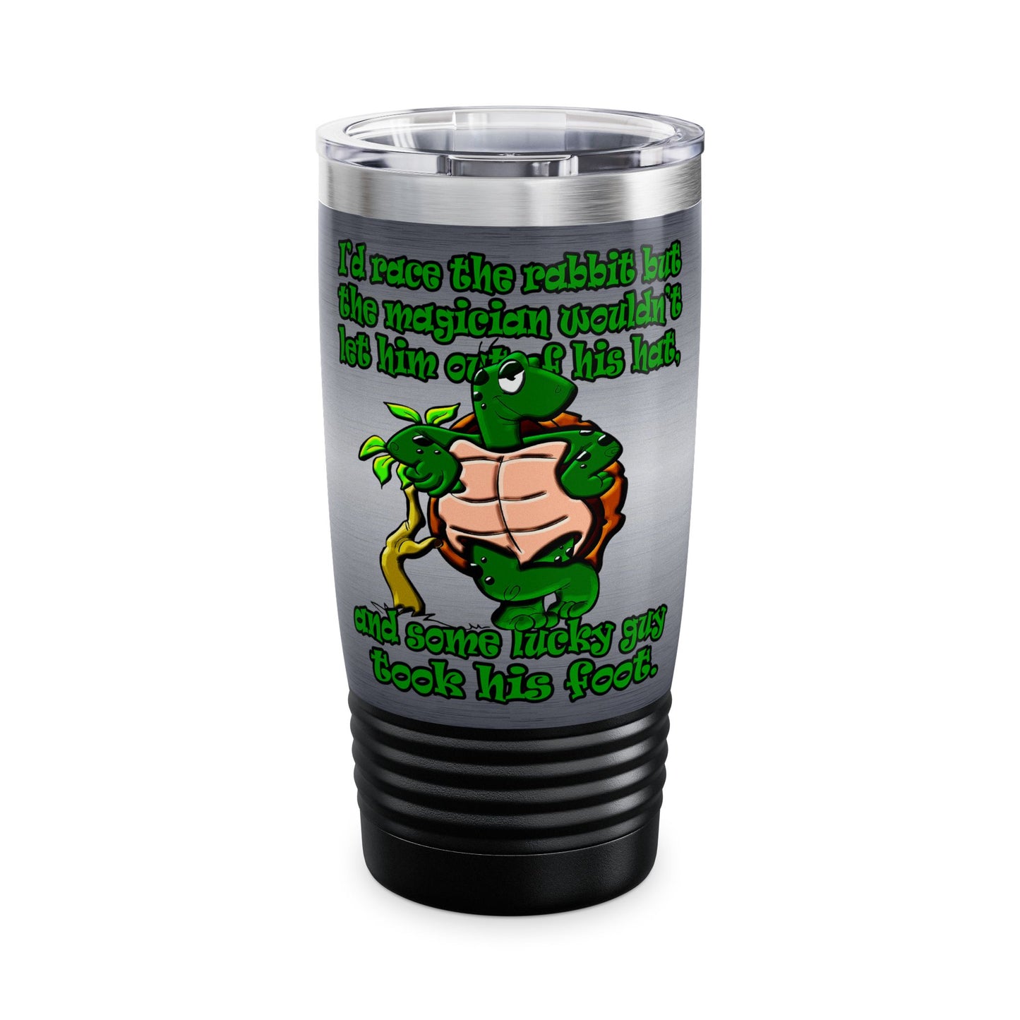 turtle race - Ringneck Tumbler, 20oz (brushed nickel)