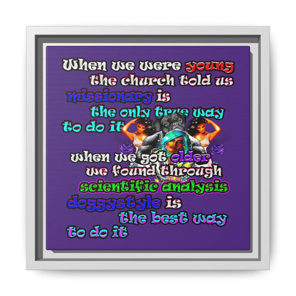 doggystyle - framed canvas art (purple)