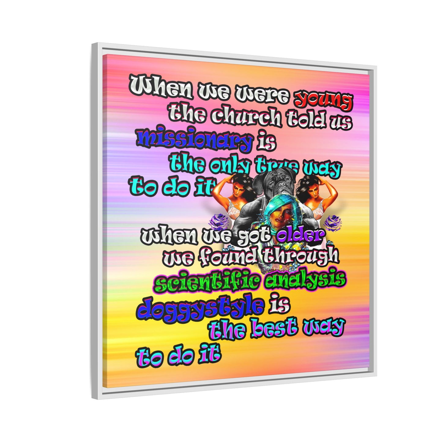 doggystyle - framed canvas art (color blur)