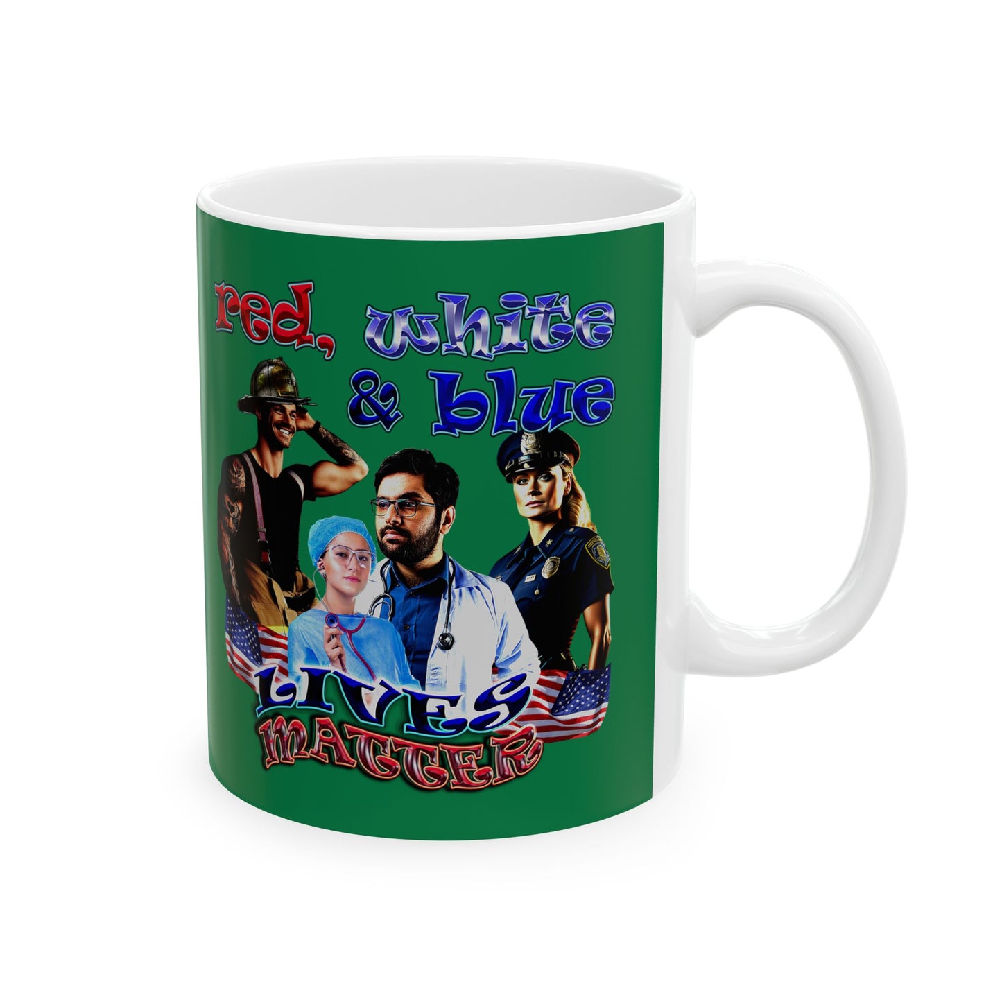 rw&b lives matter - White Mug (dark green)