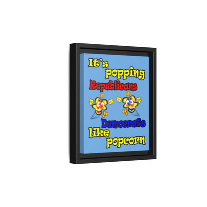popping like popcorn - framed canvas art (light blue)