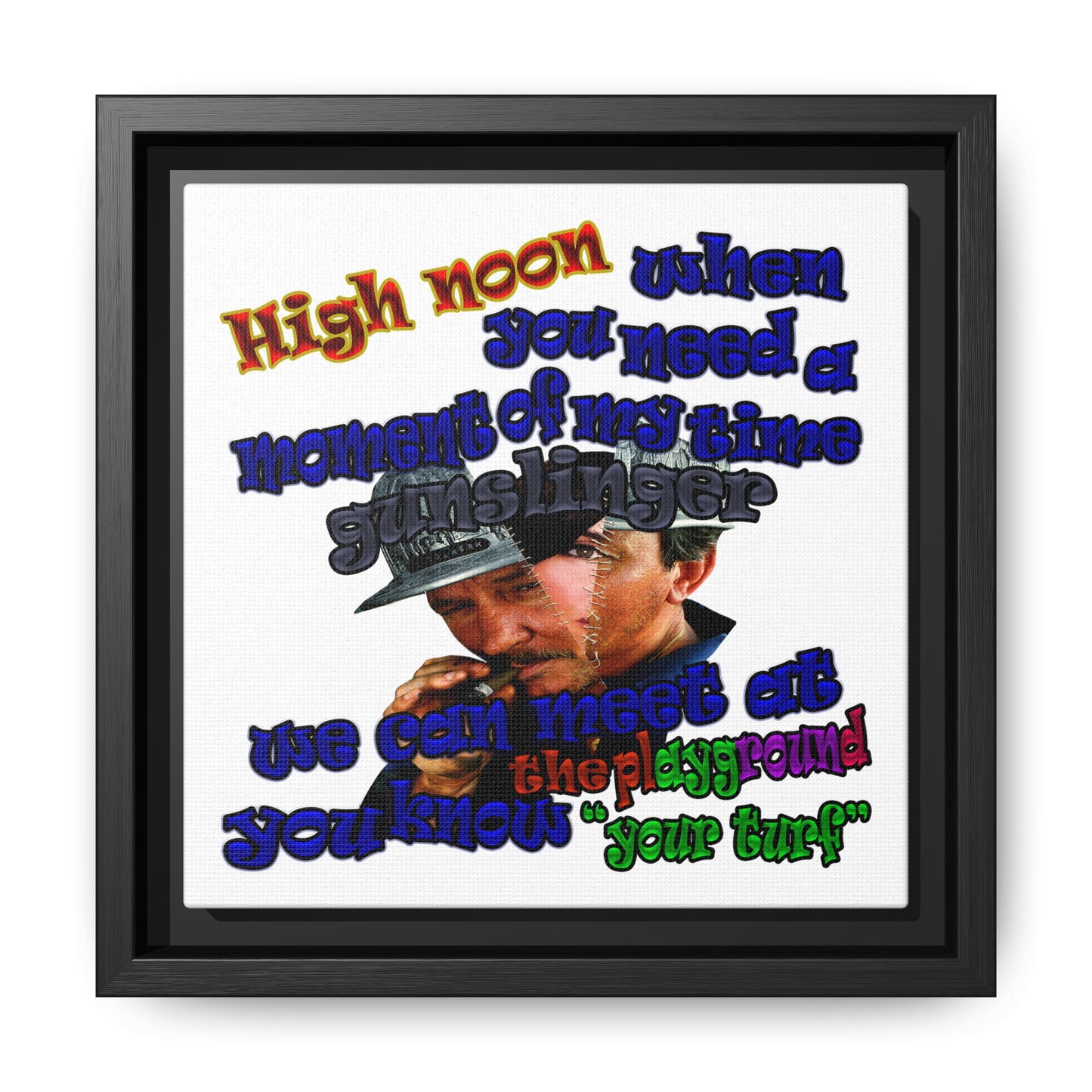 high noon - framed canvas art (white)