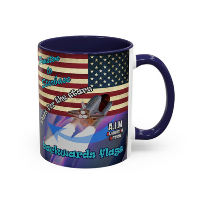 shoot for the stars - Accent Mug (grey-pink wave)