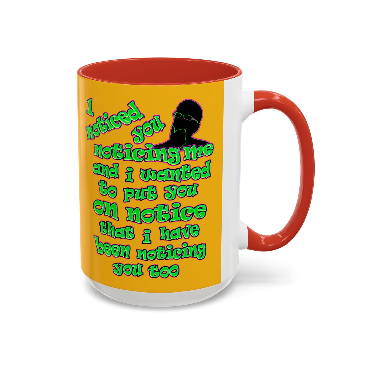 noticed you noticing - Accent Mug (yellow)