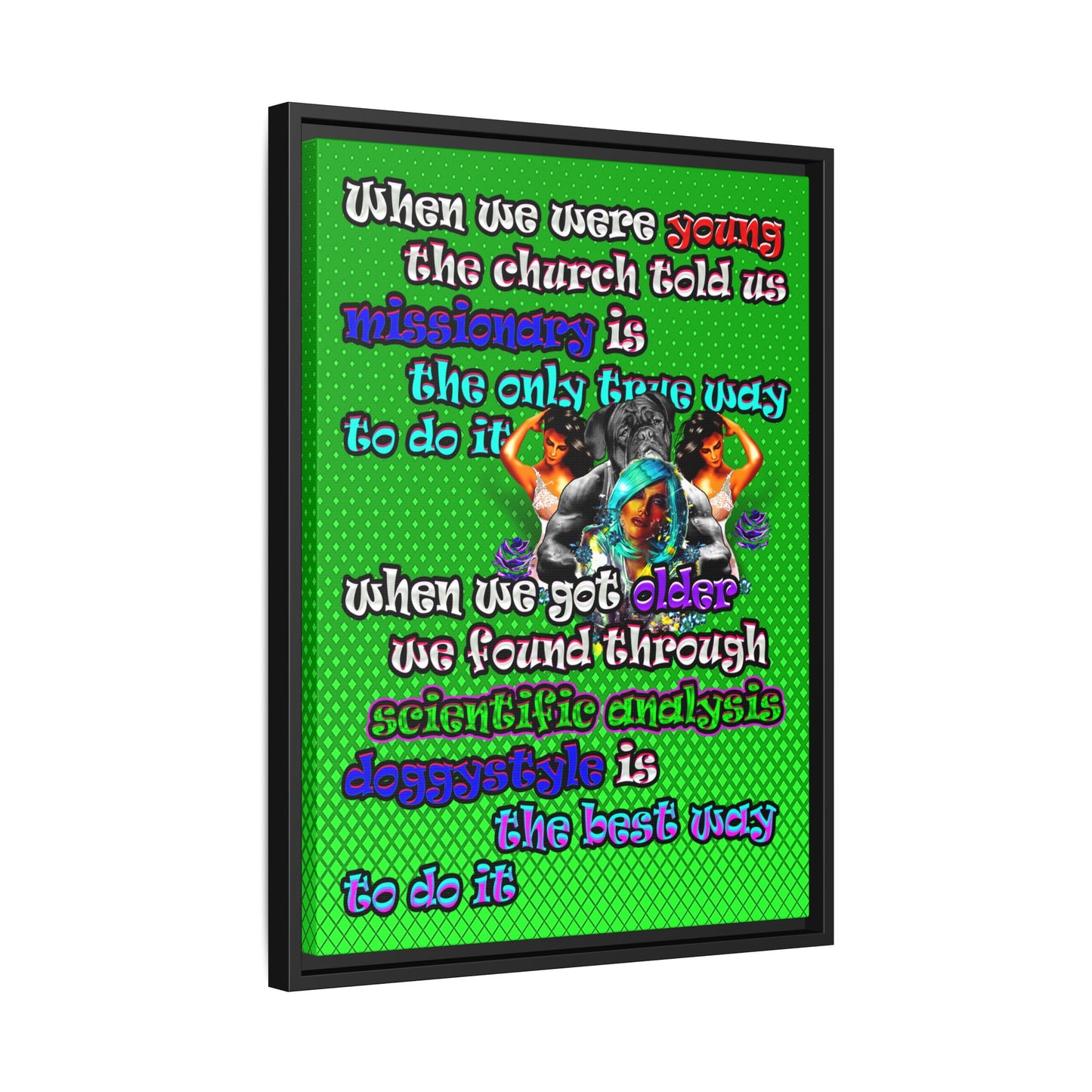 doggystyle - framed canvas art (logo green)