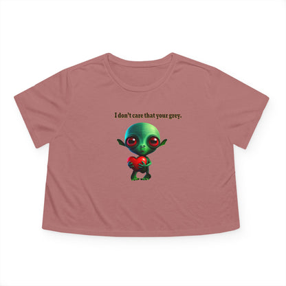 I don't care that your grey - Women's Flowy Cropped Tee