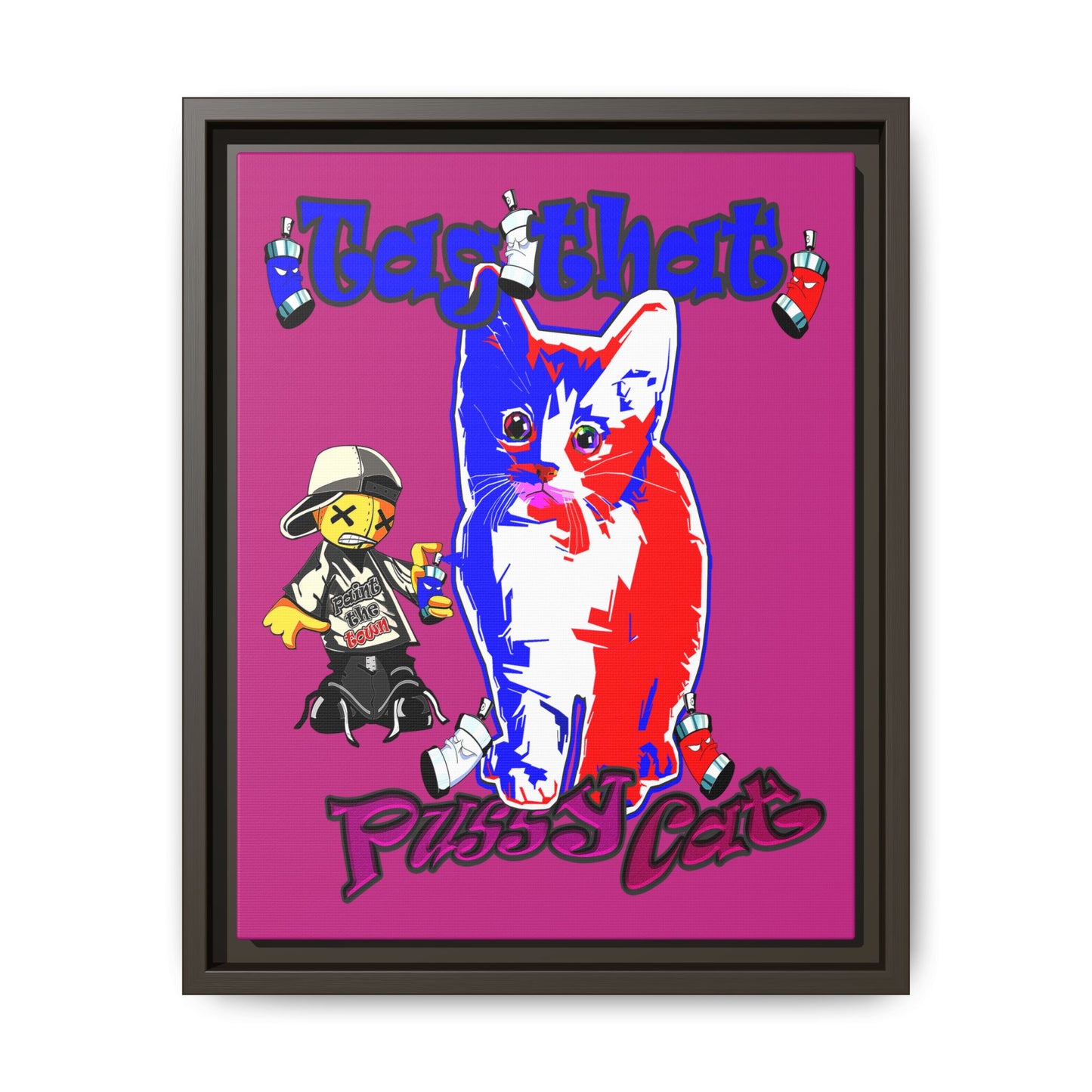 tag that - framed canvas art (pink)